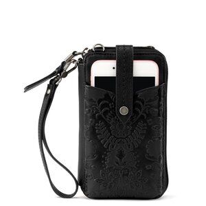 The Sak Silverlake Crossbody 100% Cow Hide Leather Smartphone Wallet Black